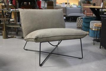 2 x luxe fauteuil EARL Jess design metaal leer naturel beige beschikbaar voor biedingen