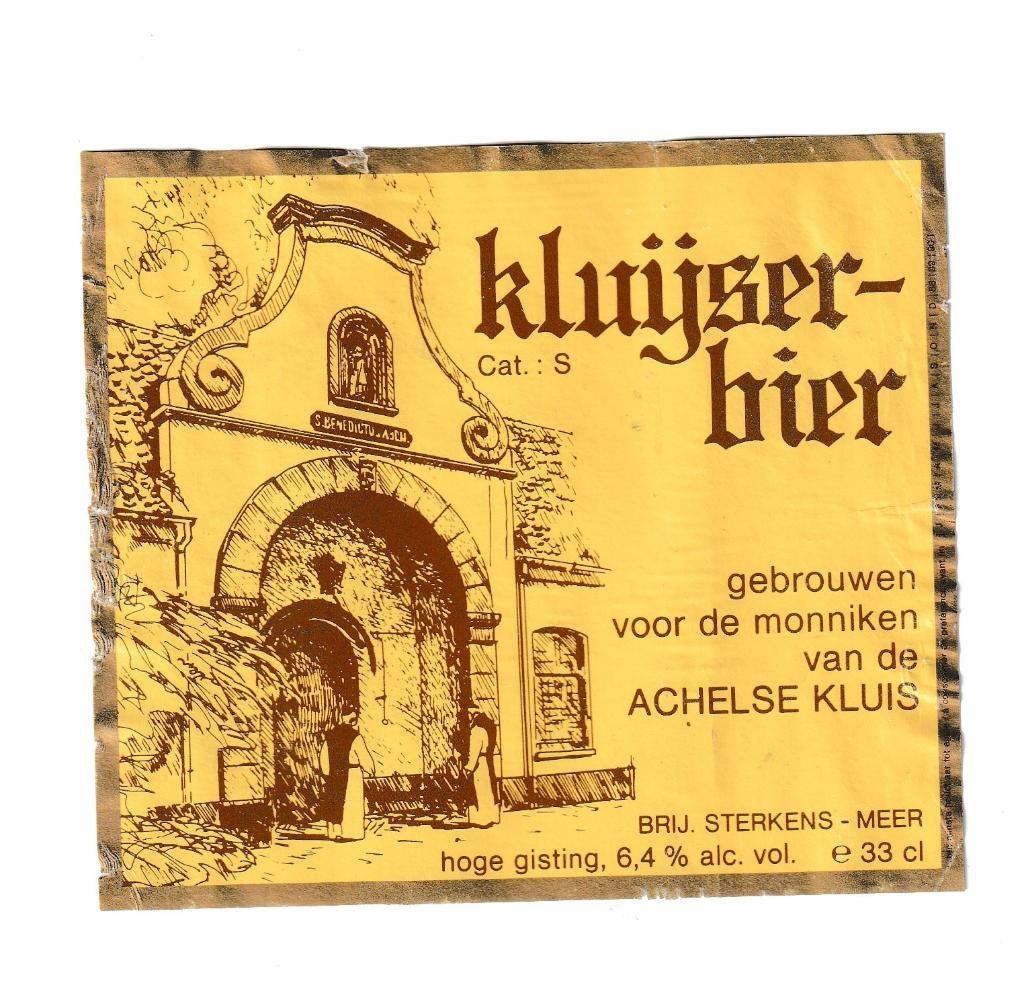Bieretiket Merk Kluijser-bier-Brouwerij Sterkens - België, Ophalen of Verzenden, Zo goed als nieuw, Overige typen, Overige merken