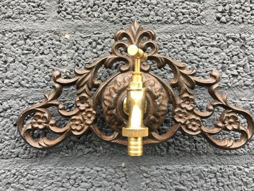 Waterkraan met wandornament gietijzer bruin, super mooi in a, Tuin en Terras, Waterpartijen en Fonteinen, Nieuw, Overige typen