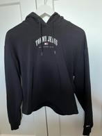 Tommy Hilfiger cropped hoodie – Zwart met logo – Maat S, Zwart, Ophalen of Verzenden, Zo goed als nieuw, Maat 36 (S)