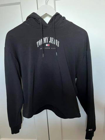 Tommy Hilfiger cropped hoodie – Zwart met logo – Maat S beschikbaar voor biedingen