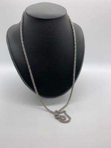 X273 Prachtige zilveren ketting 79 cm beschikbaar voor biedingen