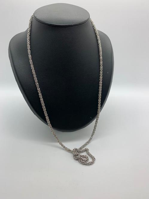 X273 Prachtige zilveren ketting 79 cm, Sieraden, Tassen en Uiterlijk, Antieke sieraden, Ketting, Zilver, Ophalen of Verzenden