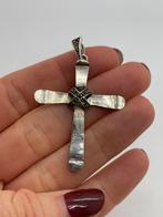 Z743 Prachtige zilveren kruis hanger, Sieraden, Tassen en Uiterlijk, Kettinghangers, Ophalen of Verzenden, X, Zilver, Zilver