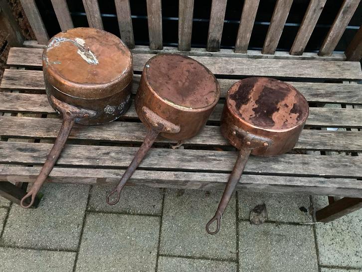 Vintage Koperen Pannen - Prof Casserole en Cuivre, Antiek en Kunst, Antiek | Koper en Brons, Koper, Ophalen of Verzenden