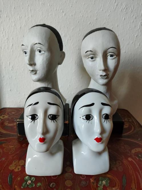 Vier mooie, aparte hoofden, Antiek en Kunst, Kunst | Beelden en Houtsnijwerken, Verzenden