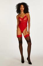 15 denier hold up kousen Meghan zwart/rood Maat S/M (361), Hunkemöller, Ophalen of Verzenden, Zwart, Overige typen