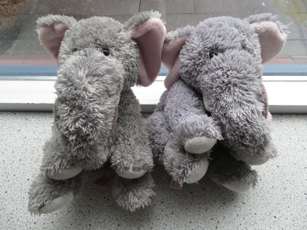 Olifant met jong merk Happy Horse Villa Joep grijs velours, Ophalen of Verzenden, Zo goed als nieuw, Olifant