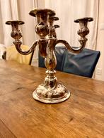 Verzilverde 5-armige kandelaar, Antiek en Kunst, Antiek | Kandelaars, Ophalen of Verzenden, Zilver