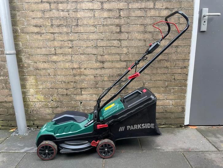 Parkside 20V Accu Grasmaaier, Tuin en Terras, Grasmaaiers, Gebruikt, Accu-grasmaaier, 30 t/m 39 cm, Cirkelmaaier, Opvangzak, Ophalen