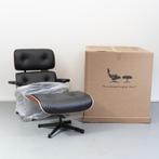 2x Vitra Eames Lounge Chair + Hocker Palisander Chroom/Zwart, Metaal, Nieuw, 75 tot 100 cm, Ophalen of Verzenden