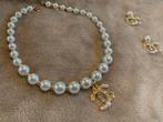 Nieuwe gouden parel ketting met oorbellen CC, Sieraden, Tassen en Uiterlijk, Kettingen, Ophalen of Verzenden, Nieuw, Goud, Overige materialen