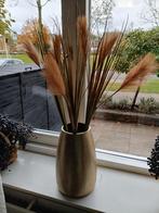 Goudkleurige vaas met pampasgras - 32cm, Ophalen