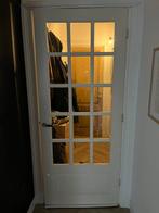 Zware massieve Witte binnendeur met glas, Gebruikt, 80 tot 100 cm, 215 cm of meer, Binnendeur