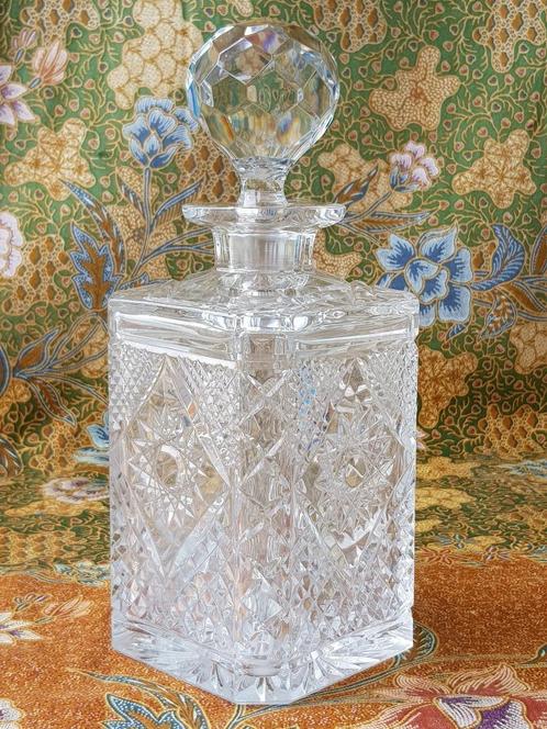 Prachtige oude whiskykaraf uit Engeland van kristal 24,4 cm., Antiek en Kunst, Antiek | Glas en Kristal, Ophalen of Verzenden
