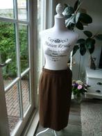 Saphir Vintage Lange Wollen Bruine Krijtstreep Rok Maat 40 M, Maat 38/40 (M), Bruin, Ophalen of Verzenden, Zo goed als nieuw