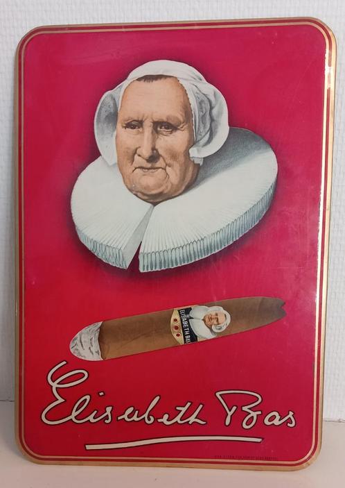 Elisabeth Bas reclamebord - goede staat - sigaren - jaren 60, Verzamelen, Merken en Reclamevoorwerpen, Zo goed als nieuw, Reclamebord