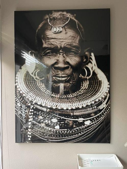 Poster schilderij afrikaanse man/vrouw, Huis en Inrichting, Woonaccessoires | Schilderijen, Tekeningen en Foto's, Gebruikt, Schilderij