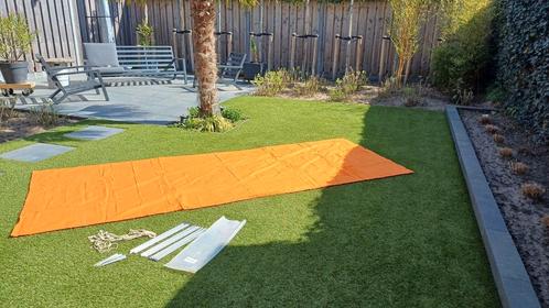 VINTAGE ORANJE WINDSCHERM> OPVALLENDE TOPPER✴️., Caravans en Kamperen, Windschermen, Gebruikt, Ophalen of Verzenden