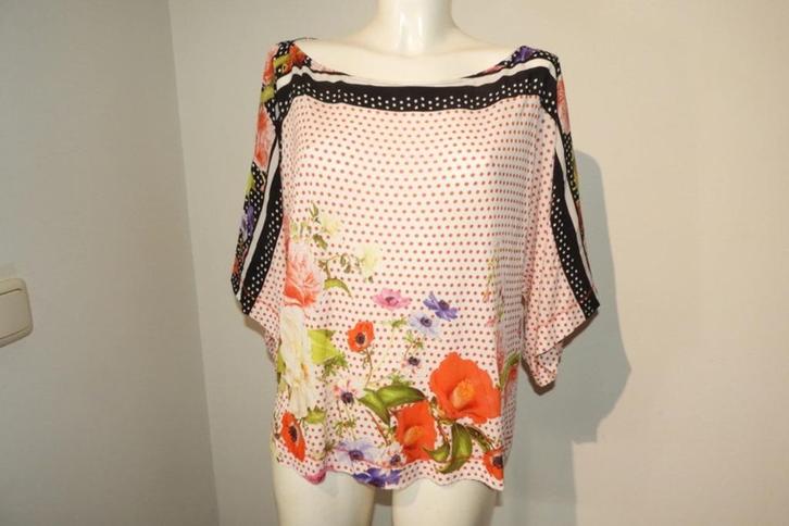Class Cavalli zijde achtige top mooie print met bloemen IT50, Kleding | Dames, Tops, Zo goed als nieuw, Maat 42/44 (L), Overige kleuren