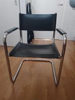 4 zwarte echt leren stoelen, Ophalen of Verzenden, Zo goed als nieuw, Zwart, Leer