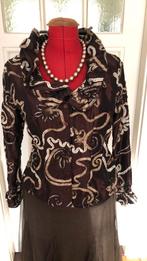 ALMA MATE feest blouse nt 44 , bruin, Kleding | Dames, Blouses en Tunieken, Ophalen of Verzenden