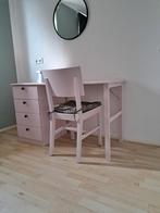 Roze houten bureau met stoel, Ophalen, Gebruikt, Bureau