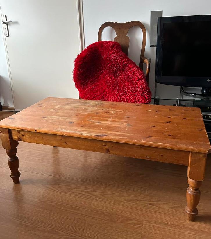 Salon tafel voor binnen/buiten hout €22 uit niet rokers huis, Huis en Inrichting, Tafels | Salontafels, Gebruikt, Minder dan 50 cm