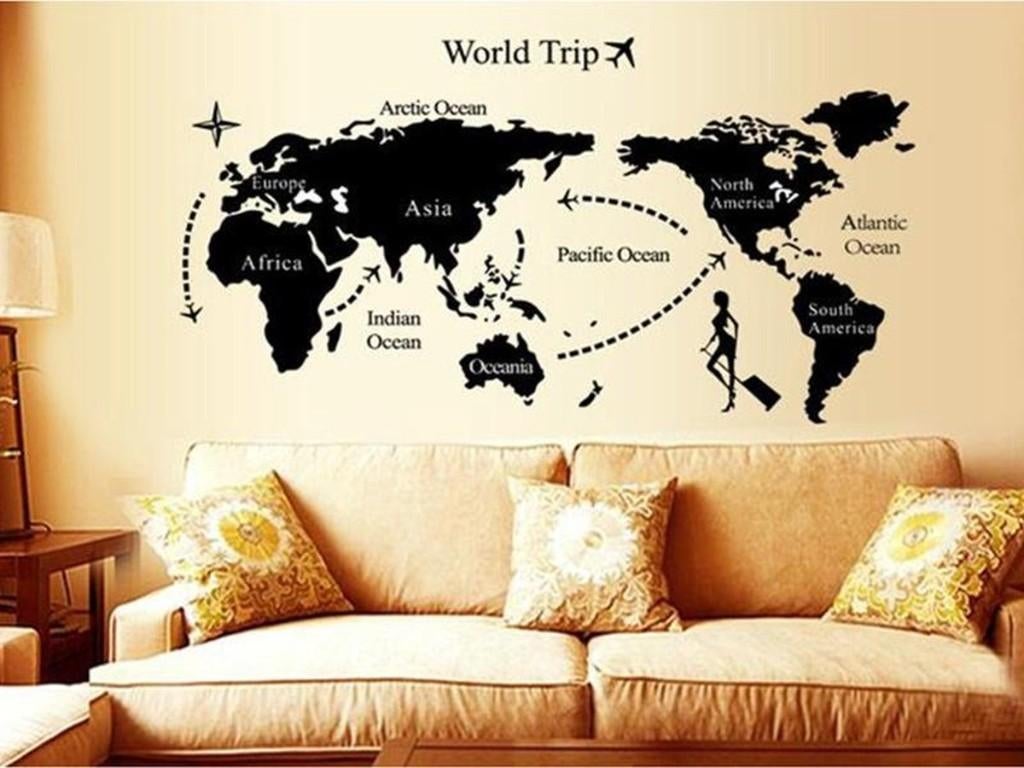 Muursticker wereldkaart (nieuw), Ophalen of Verzenden, Nieuw