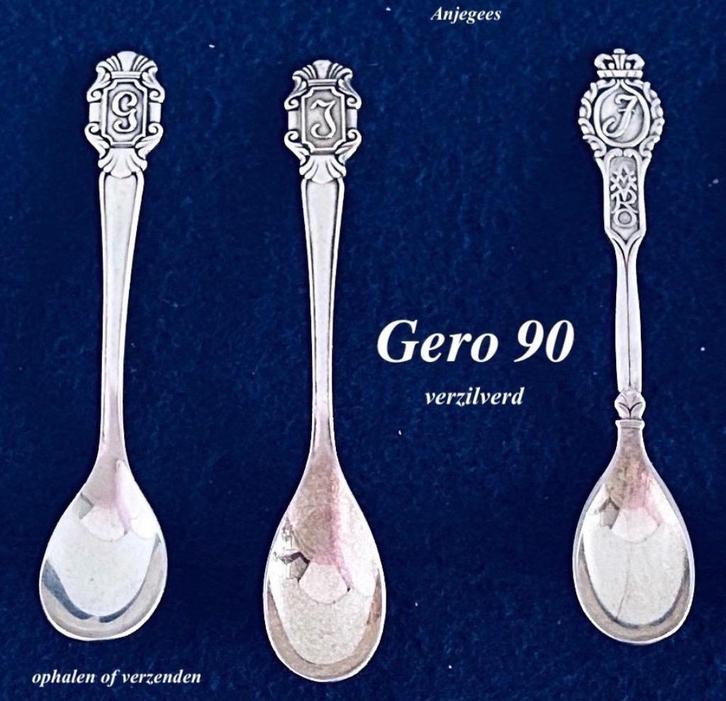 GN Gero 90 Letterlepel NU € 6 p/s 1x G & 2x J Verzilverd, Antiek en Kunst, Antiek | Bestek, Ophalen