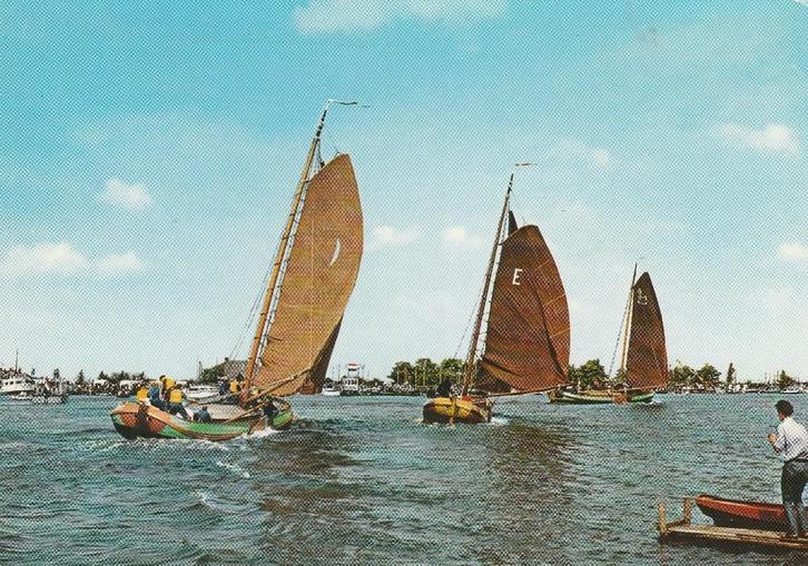 FRIESLAND Skûtsjes Drachten en Eernewoude (Rechte Rand), Verzamelen, Ansichtkaarten | Nederland, Gelopen, Friesland, 1960 tot 1980