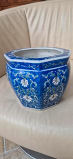 Mooie blauwe vintage chinese bloempot 16 hoog 20 breed, Tuin en Terras, Bloempotten, Rond, Ophalen of Verzenden, Zo goed als nieuw