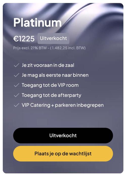 Maximum Potential 2025 VIP/Platinum Ticket, Tickets en Kaartjes, Evenementen en Festivals, Eén persoon