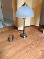 Tafellamp messing, Huis en Inrichting, Lampen | Tafellampen, Ophalen, Zo goed als nieuw, Glas, 50 tot 75 cm