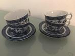 Blue Willow Kop en Schotels - Set van 4, Ophalen of Verzenden