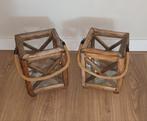 Set van 2 houten windlichten met touw, Antiek en Kunst, Ophalen