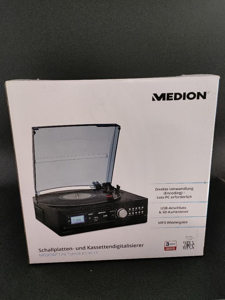 Medion LP Vinyl Cassette digitaliseerder, Audio, Tv en Foto, Platenspelers, Overige merken, Nieuw, Ophalen of Verzenden, Automatisch
