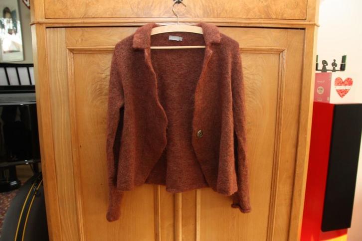 Mooi vest mohair wol van No Man's Land maat L, Kleding | Dames, Truien en Vesten, Zo goed als nieuw, Maat 42/44 (L), Rood, Ophalen of Verzenden