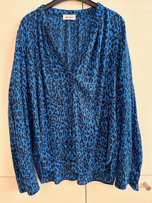 Stoere blauwe blouse Zadig & Voltaire small s, Kleding | Dames, Blouses en Tunieken, Zo goed als nieuw, Maat 36 (S), Blauw, Verzenden