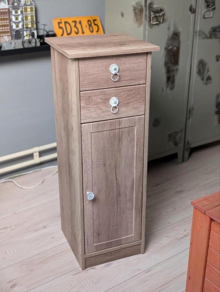 Smal MDF kastje met Lades en Deur, Huis en Inrichting, Kasten | Kledingkasten, Gebruikt, Minder dan 100 cm, 50 tot 100 cm, 25 tot 50 cm