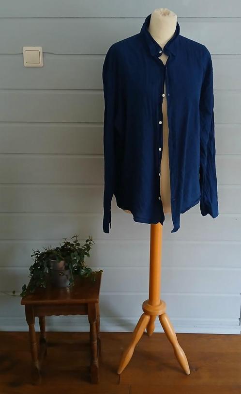 Overhemd - blouse - bloes - XL - H&M, Kleding | Heren, Overhemden, Zo goed als nieuw, Blauw, Ophalen of Verzenden