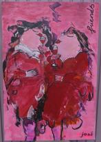 Abstract schilderij 75 cm x 115 cm, gesigneerd, Ophalen