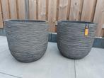 Capi antraciet Nature Rib Nl, Tuin en Terras, Bloembakken en Plantenbakken, Ophalen, Kunststof, Minder dan 60 cm, Rond