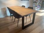 Eiken eettafel 200x100x4 stalen U-poten NIEUW, Ophalen, 50 tot 100 cm, Eikenhout, Nieuw