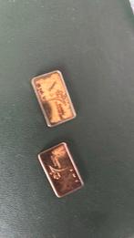 Twee zilver baartjes verguld 925 nederlandsche munt 14 gr, Postzegels en Munten, Edelmetalen en Baren, Ophalen of Verzenden, Zilver