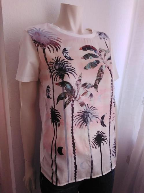 1x gedragen mooi shirt palmbomen Maison Scotch S 36, Kleding | Dames, T-shirts, Zo goed als nieuw, Maat 36 (S), Korte mouw, Ophalen of Verzenden