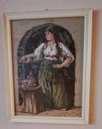 Borduurgobelin, zigeunermeisje, Ophalen, Gebruikt, 50 tot 75 cm, Schilderij