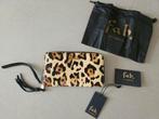 Fab portemonnee leopard print leer, Overige merken, Zwart, Ophalen of Verzenden, Zo goed als nieuw
