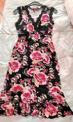 Prachtige roze gebloemde vintage jurk met ruches! (nieuw!), Nieuw, Ophalen of Verzenden, Roze, Maat 36 (S)