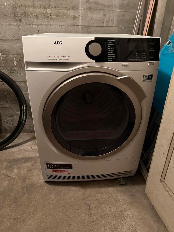 AEG T8DB86ES Warmtepompdroger - Energiezuinig, Witgoed en Apparatuur, Wasdrogers, Gebruikt, Condens, Voorlader, 8 tot 10 kg, 85 tot 90 cm